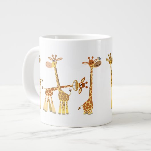 Cartoon Giraffen: Die Herd Jumbo-Tasse (Vorderseite Links)
