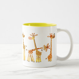 Cartoon Giraffen: Die Herde-Tasse Zweifarbige Tasse