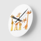 Cartoon Giraffen: Die Herdenwall-Uhr Runde Wanduhr (Winkel)