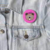 Cartoon Girl Beaver Face Button (Beispiel)