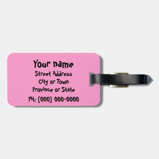 Cartoon Girl Beaver Face Gepäckmarke Gepäckanhänger (Rückseite horizontal)