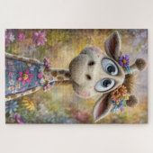 Cartoon Girl Giraffe Puzzle (Horizontal)