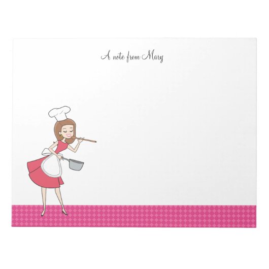Cartoon Girl Recipad Notepad Notizblock (Vorderseite)
