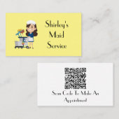 CARTOON Girl Shirley's Maid Service QR-Code Visitenkarte (Vorne/Hinten)