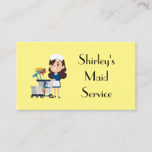 CARTOON Girl Shirley's Maid Service QR-Code Visitenkarte