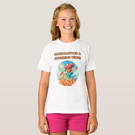Cartoon Girls am Strand Shirt (Vorne ganz)