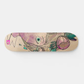 Cartoon Girls Face D Brand Skateboard (Horizontal)