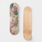 Cartoon Girls Face D Brand Skateboard (Vorderseite)