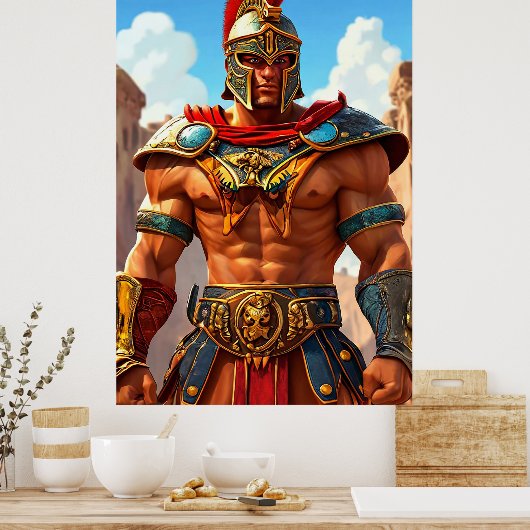 Cartoon Gladiator Poster (Küche)