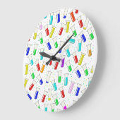 Cartoon-Glasprüfröhren Große Wanduhr (Winkel)