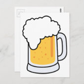 Cartoon Glass Beer Tasse mit Bier Postkarte (Vorne/Hinten)