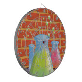 Cartoon Glass Science Ausrüstung auf einer Bank Dartscheibe (Vorderseite Links)