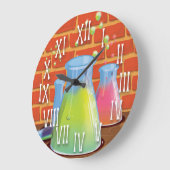 Cartoon Glass Science Ausrüstung auf einer Bank Große Wanduhr (Winkel)