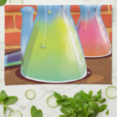 Cartoon Glass Science Ausrüstung auf einer Bank Handtuch (Gefaltet)