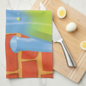 Cartoon Glass Science Ausrüstung auf einer Bank Küchentuch (Viertel Falte)