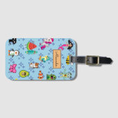 Cartoon Glitzern niedliche blaue Kinder Cartoon Gepäckanhänger (Vorderseite (Horizontal))