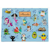 Cartoon Glitzern niedliche blaue Kinder Cartoon Große Geschenktüte (Vorderseite)