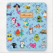 Cartoon Glitzern niedliche blaue Kinder Cartoon Mousepad (Vorne)