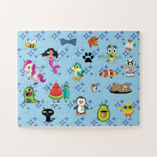 Cartoon Glitzern niedliche blaue Kinder Cartoon Puzzle