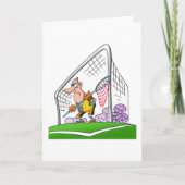 Cartoon Goalkeeper Grußkarten Karte (Vorderseite)
