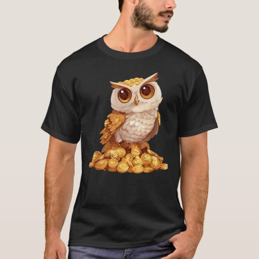Cartoon Gold Owl T-Shirt (Vorderseite)
