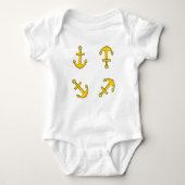 Cartoon Golden Boat Anchor Set Baby Strampler (Vorderseite)