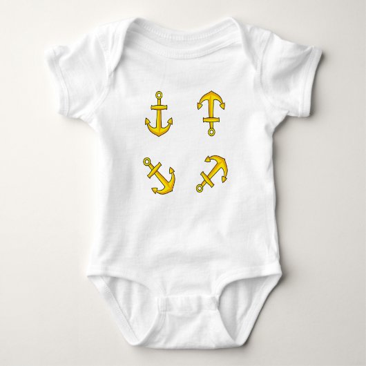 Cartoon Golden Boat Anchor Set Baby Strampler (Vorderseite)