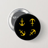 Cartoon Golden Boat Anchor Set Button (Vorne & Hinten)