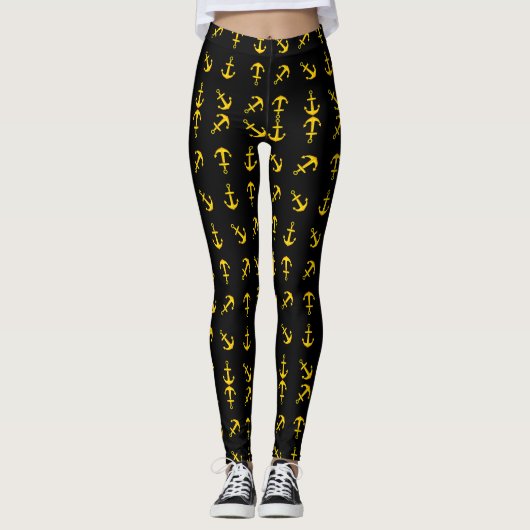 Cartoon Golden Boat Anchor Set Leggings (Vorderseite)