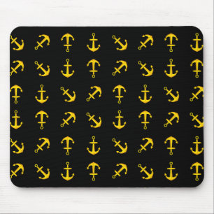 Cartoon Golden Boat Anchor Set Mousepad