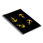 Cartoon Golden Boat Anchor Set Notizblock (Rechte Seite)