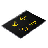 Cartoon Golden Boat Anchor Set Notizblock (Linke Seite)