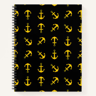 Cartoon Golden Boat Anchor Set Notizblock