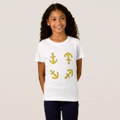 Cartoon Golden Boat Anchor Set T-Shirt (Vorne ganz)