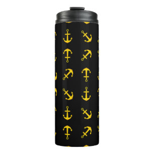 Cartoon Golden Boat Anchor Set Thermosbecher