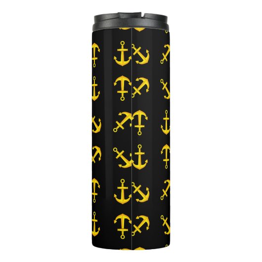 Cartoon Golden Boat Anchor Set Thermosbecher (Rückseite)