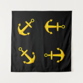Cartoon Golden Boat Anchor Set Wandteppich (Vorderseite (Horizontal))