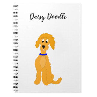 Cartoon golden Daisy Doodle Dog Notizblock