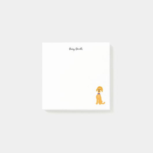 Cartoon golden Daisy Doodle Dog Post-it Klebezettel (Vorderseite)
