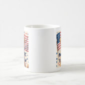 Cartoon Golden Retriever Patriotic Kaffeetasse (Mittel)