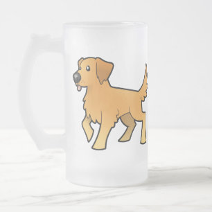 Cartoon-goldener Retriever Mattglas Bierglas