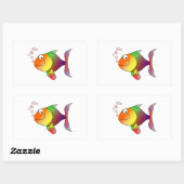 Cartoon Goldfish Rechteckiger Aufkleber (Blatt)