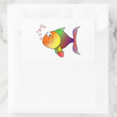 Cartoon Goldfish Rechteckiger Aufkleber (Tasche)