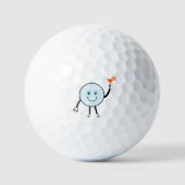 Cartoon Golf Ball Holding Orange Martini Cocktail (Vorderseite)