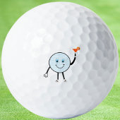 Cartoon Golf Ball Holding Orange Martini Cocktail