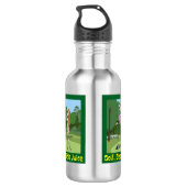 Cartoon Golf Birdie Juice Edelstahlflasche (Rückseite)