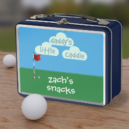 Cartoon Golf Daddy's Little Caddie Metal Lunch Box