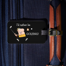 Cartoon Golfer Gepäckanhänger