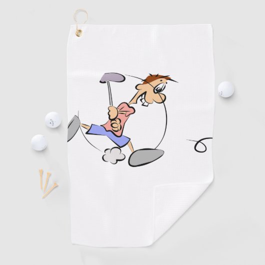 "Cartoon Golfer" Golfhandtuch (Insitu)