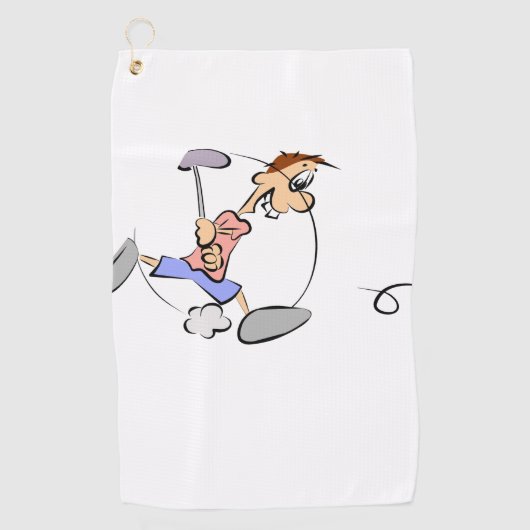 "Cartoon Golfer" Golfhandtuch (Vorderseite)